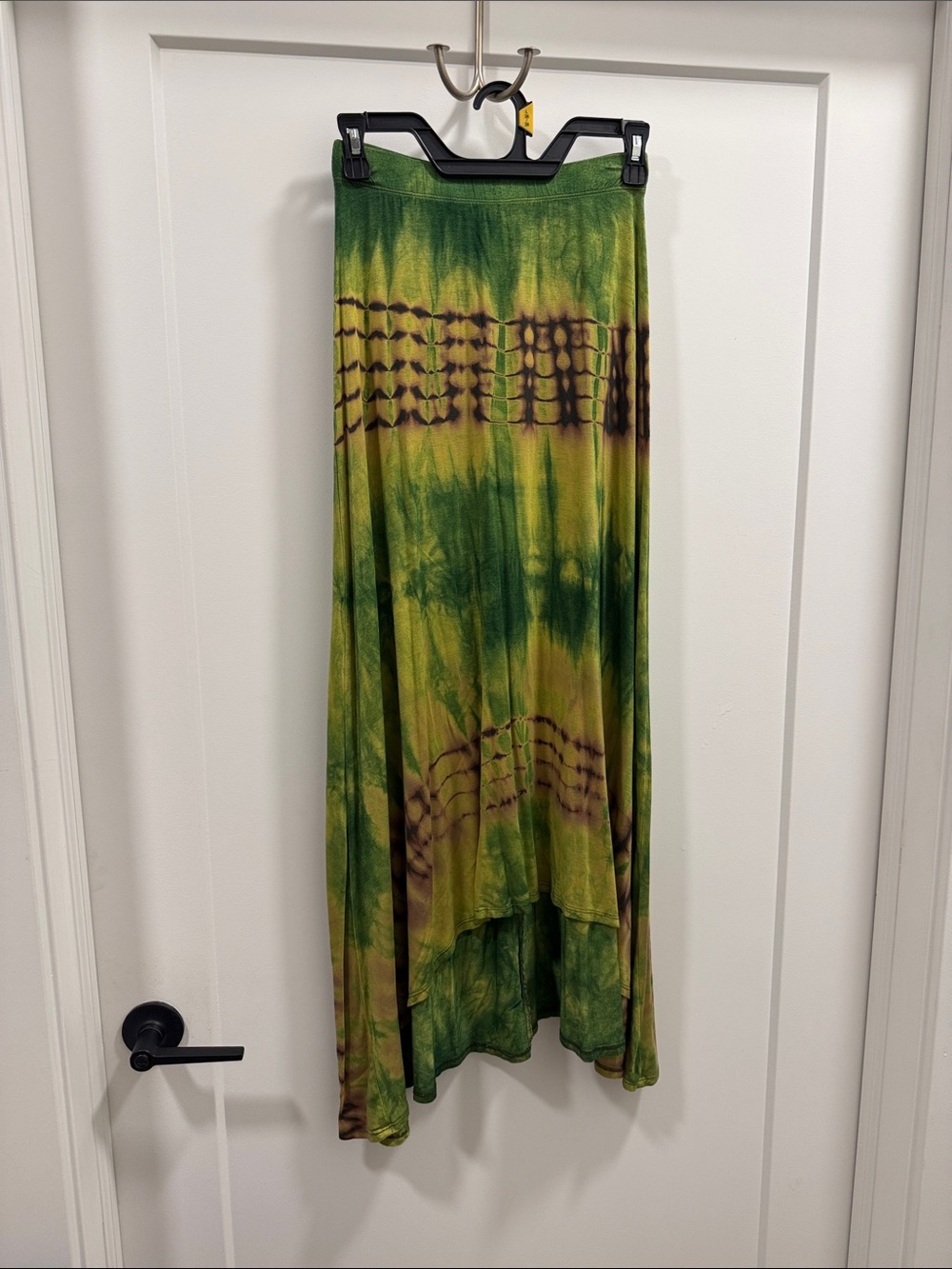 Go Couture Green and Brown Tie-Dye Maxi Skirt